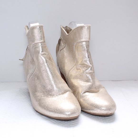 Report Martin Gold Metallic Leather Ankle Boots 8 - Picture 3 of 16